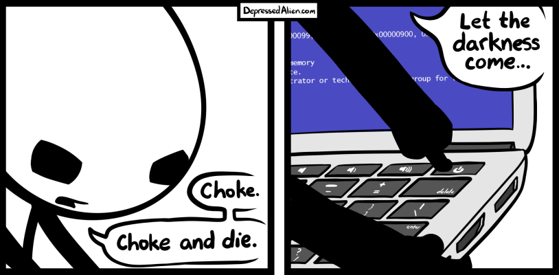 What I like most is watching the light fade from its eyes--er, screen.