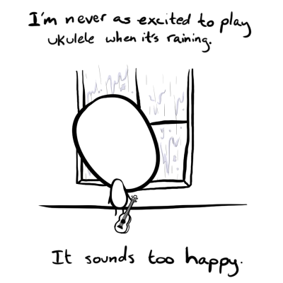 Alien wants to play happy music.