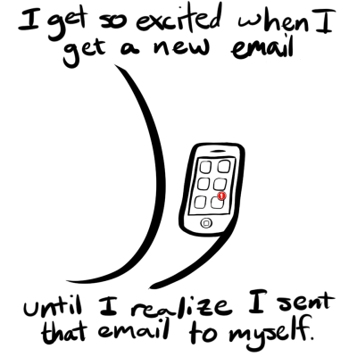 Alien gets emails from himself.