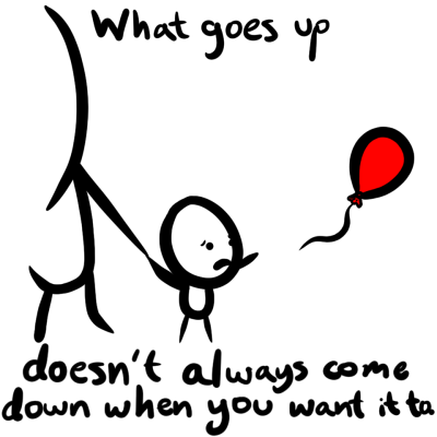 Alien loses his balloon.