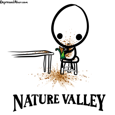 Alien unleashes a granola grenade.